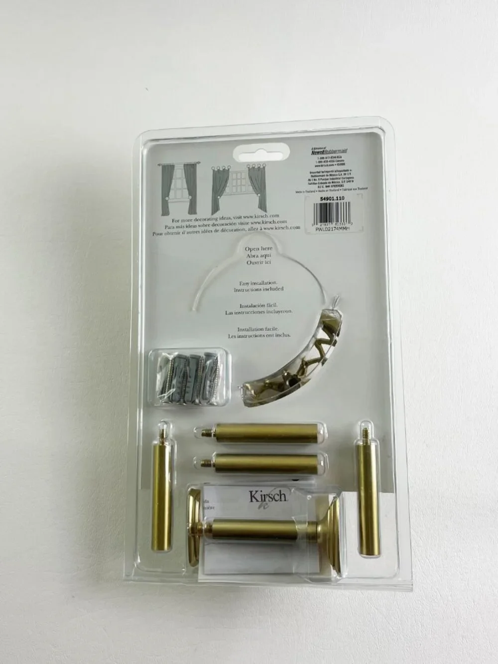 Kirsch Medallion Holdbacks Satin Brass 2 Pairs K30